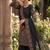 Designer black silk kurta set with heavy floral embroidery & sharara