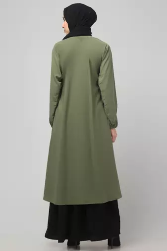 Two-piece abaya Dress with Elasticated Sleeves,