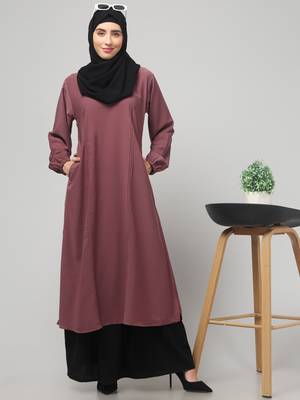 Two- piece abaya Dress with Elasticated Sleeves Women &girls, 1