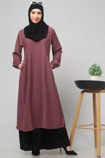 Two- piece abaya Dress with Elasticated Sleeves Women &girls,