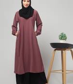 Two- piece abaya Dress with Elasticated Sleeves Women &girls,