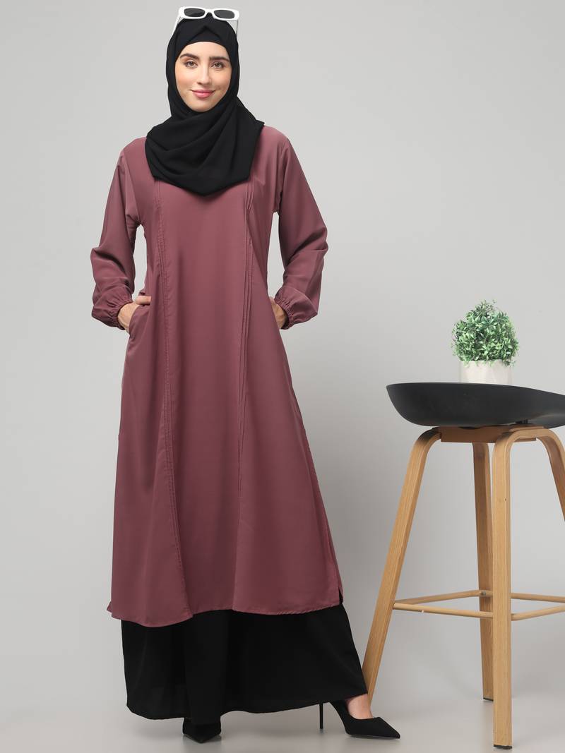 Two- piece abaya Dress with Elasticated Sleeves Women &girls,