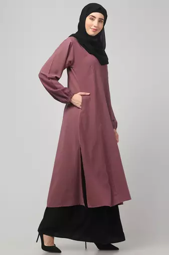 Two- piece abaya Dress with Elasticated Sleeves Women &girls,