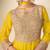 Yellow chinon free size stitched anarkali suit with codding dori & sequence work