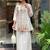 Off white silk heavy thread embroidery work kurta with palazzo