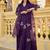 Purple chanderi silk heavy thread embroidery work kurta palazzo set