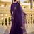 Purple chanderi silk heavy thread embroidery work kurta palazzo set