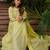 Yellow chanderi silk heavy thread embroidery work kurta pant set