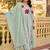 Mint green cotton butti heavy thread embroidery work kurta pant set