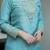 Sky blue simmer silk heavy thread embroidery, mirror with sequins work kurta with palazzo