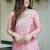 Pink simmer silk heavy thread embroidery, mirror with sequins work kurta with palazzo