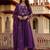 Purple chanderi silk heavy thread embroidery work kurta pant set