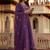 Purple chanderi silk heavy thread embroidery work kurta pant set