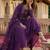 Purple chanderi silk heavy thread embroidery work kurta pant set