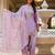Purple satin heavy thread embroidery sequins work kurta patiala pant set