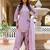 Purple satin heavy thread embroidery sequins work kurta patiala pant set