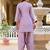 Purple satin heavy thread embroidery sequins work kurta patiala pant set