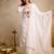 White roman heavy thread embroidery work kurta pant set
