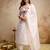 White roman heavy thread embroidery work kurta pant set