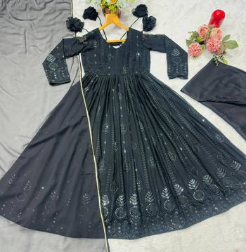 BLACK GEORGETT PARTY WEAR SALWAR SUIT 8
