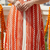 Printed rayon blend stitched flared/a-line gown (orange)