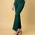 Women solid green regular fit mid-rise flat front trousers
