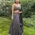 Black zari embroidered mirror work organza lehenga choli For Women's