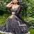 Black zari embroidered mirror work organza lehenga choli For Women's