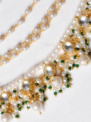 Gold parna kundan hairchain 2