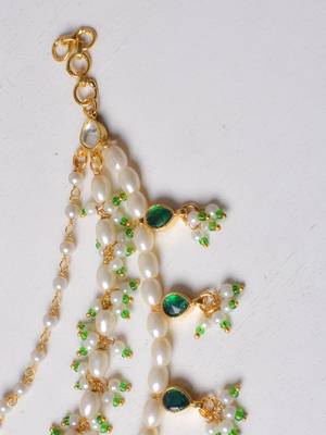 Gold jasmine kundan hairchain 3