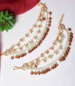 Gold geet kundan hairchain