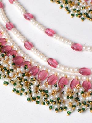 Gold ruby green kundan hairchain 2