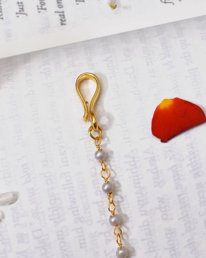 Gold chandasri kundan maangtikka (mint green)