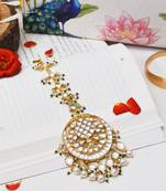 Gold geet kundan maangtikka
