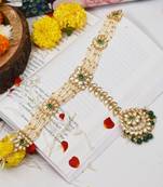 Gold gunjan polki sheespatti