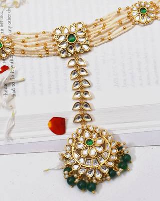 Gold gunjan polki sheespatti 2