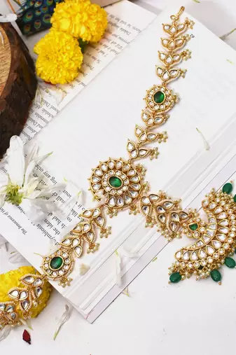 Gold ashwini polki sheespatti