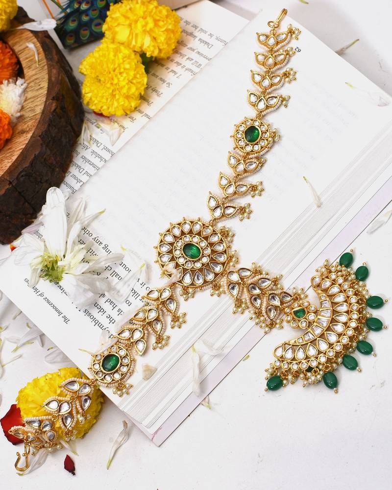 Gold ashwini polki sheespatti