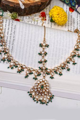 Gold jasmin polki mathapatti