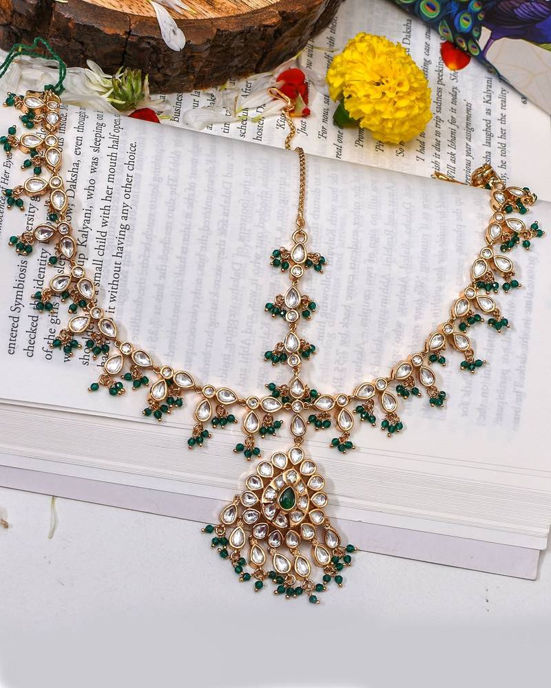 Gold jasmin polki mathapatti