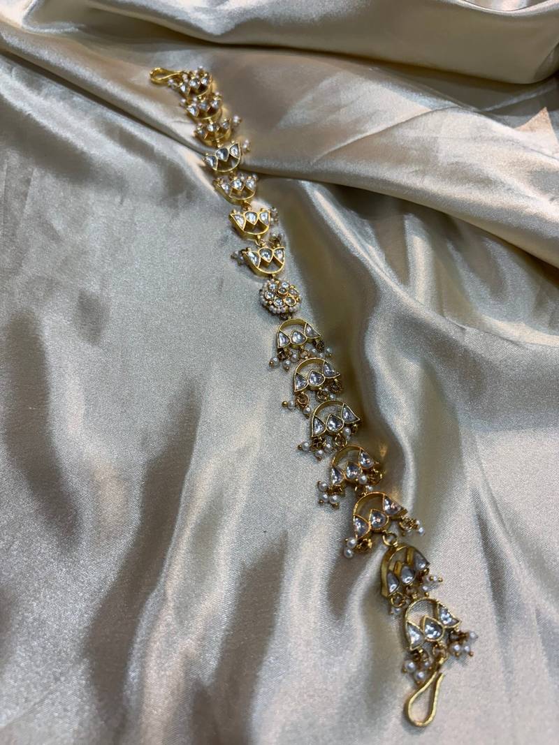 Gold hiral kundan mathapatti