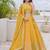 Mustard Yellow Fendi Silk A-Line Lehenga Choli with Dupatta | Embroidered Jari & Sequence Work