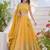Mustard Yellow Fendi Silk A-Line Lehenga Choli with Dupatta | Embroidered Jari & Sequence Work