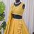 Mustard Yellow Fendi Silk A-Line Lehenga Choli with Dupatta | Embroidered Jari & Sequence Work