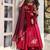 Maroon Fendy Silk Flared Gown Sharara Set with Sequence Embroidery & Dupatta