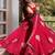 Maroon Fendy Silk Flared Gown Sharara Set with Sequence Embroidery & Dupatta