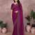 Magenta lycra swarovkshi work saree with matching blouse piece