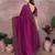 Magenta lycra swarovkshi work saree with matching blouse piece