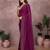 Magenta lycra swarovkshi work saree with matching blouse piece