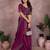 Magenta lycra swarovkshi work saree with matching blouse piece